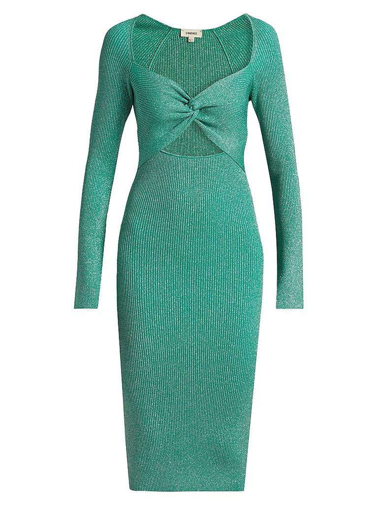 【新品未使用】HILARY – TWISTED FRONT WOOL DRESS Keyhole Ring Wrap Dress – Elie Tahari