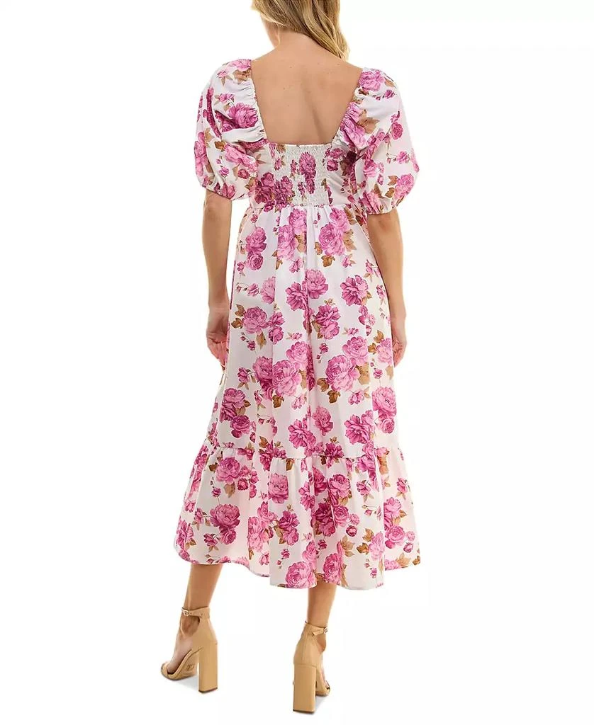 BEAUTY & GRACE Juniors' Printed Pleat-Front Smocked-Back Dress 2