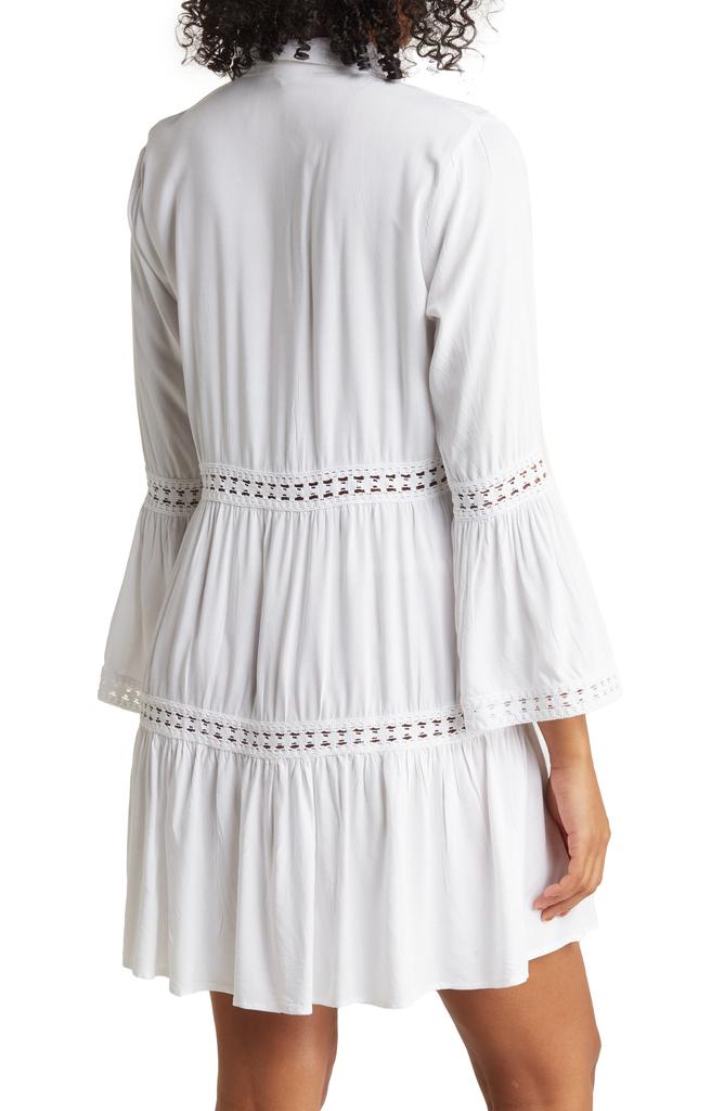 BOHO ME Lace Stripe Bell Sleeve Dress