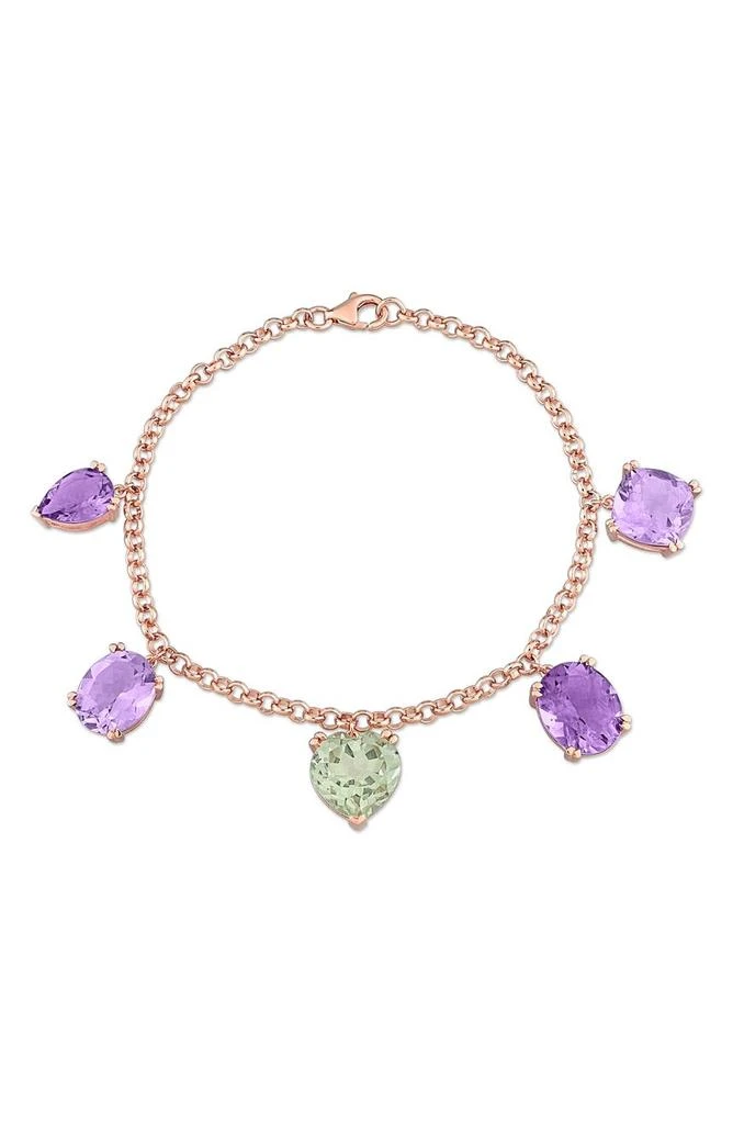 DELMAR Amethyst 
Prasiolite Charm Bracelet