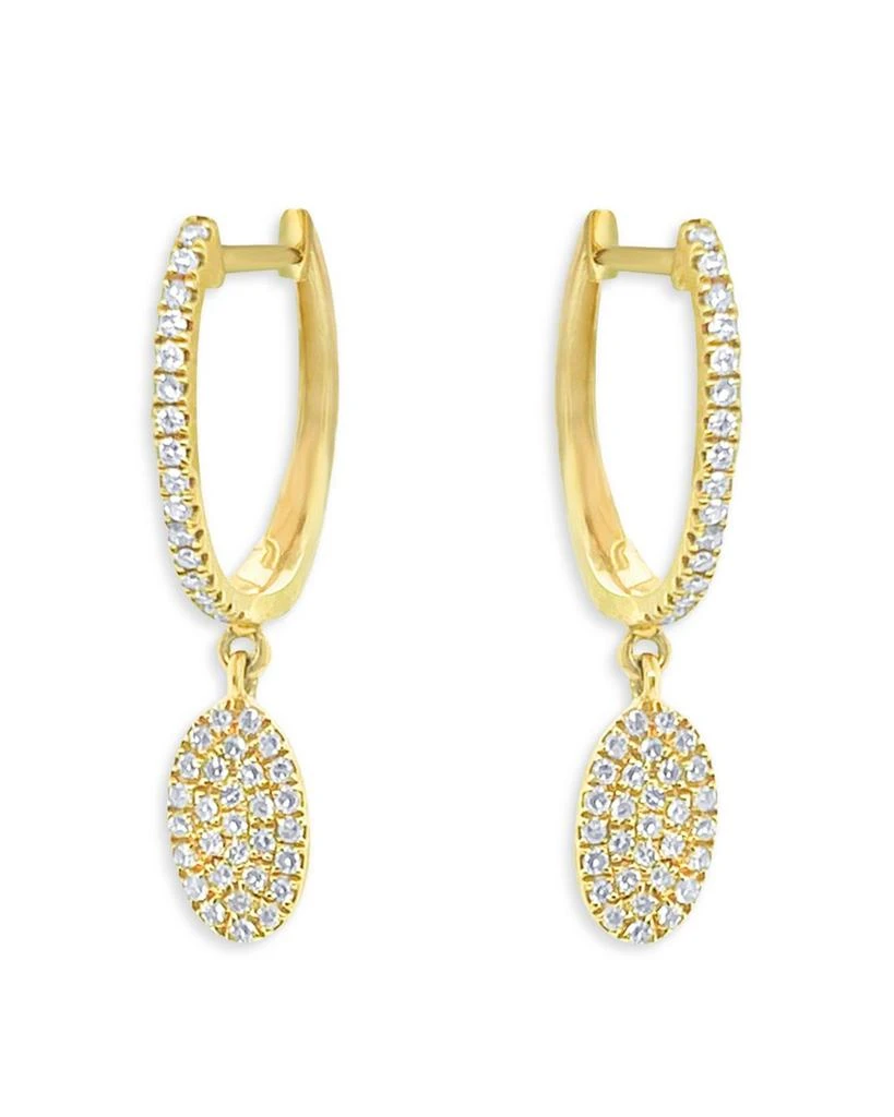 Meira T 14K Yellow Gold Diamond Cluster Dangle Hoop Earrings 1