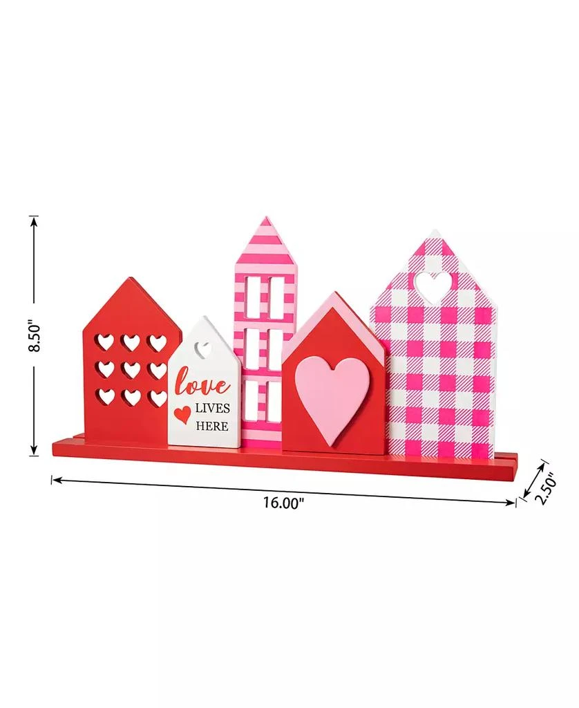 Glitzhome 16" L Valentine's House Wooden Table Decor 4