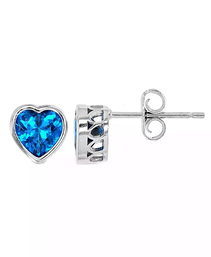 Macy's Heart Bezel Stud Earrings in Sterling Silver with Tanzanite 3