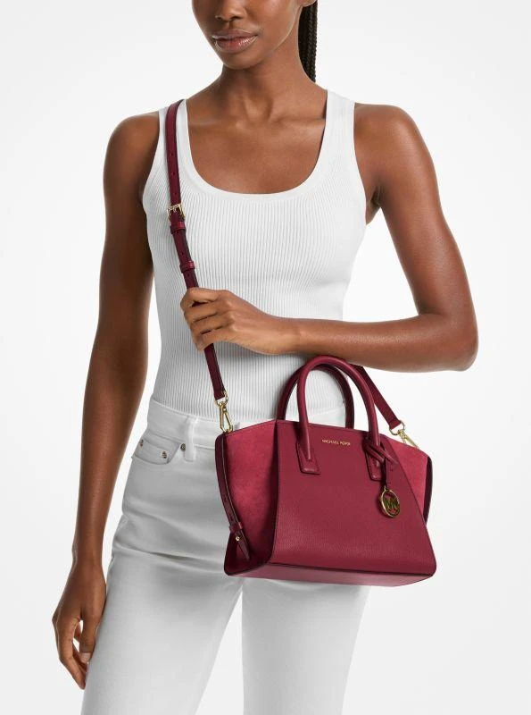 Michael Kors Avril Small Pebbled Leather Satchel 4