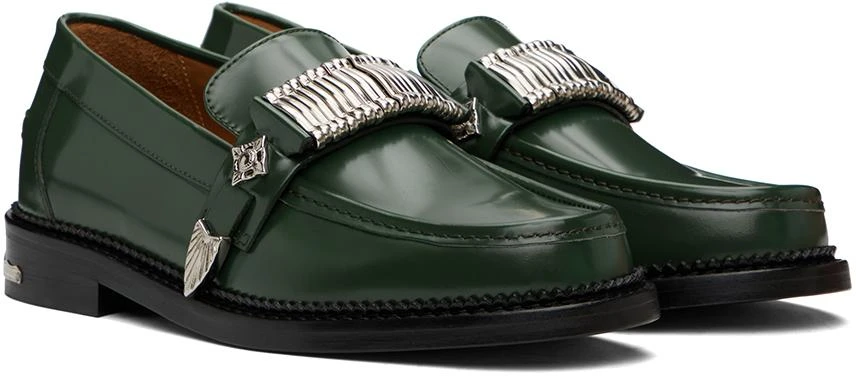 Toga Virilis Green Polished Loafers 4