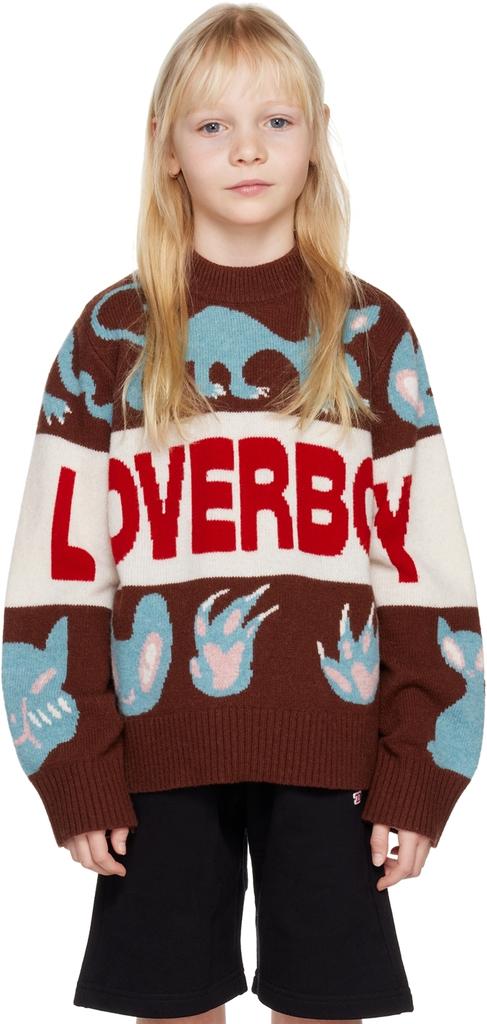 Charles Jeffrey Loverboy SSENSE Exclusive Kids Brown Cat Sweater