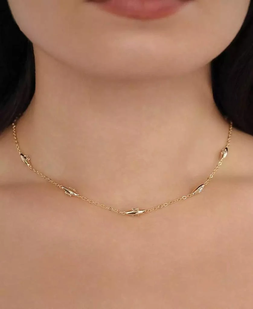 Ettika Jewelry Oval Dome Baguette Simple Chain Necklace 3
