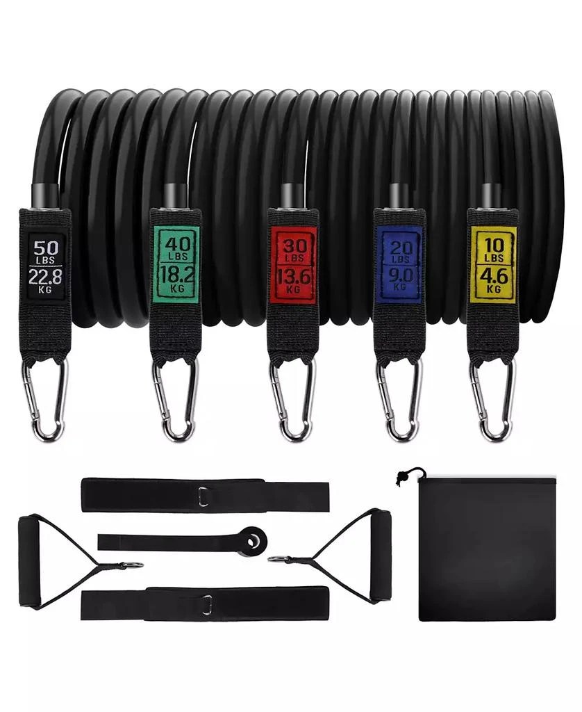 Cowin Resistance Exercise Bands Set Up to 150lb with Door Anchor and Handles Black 1