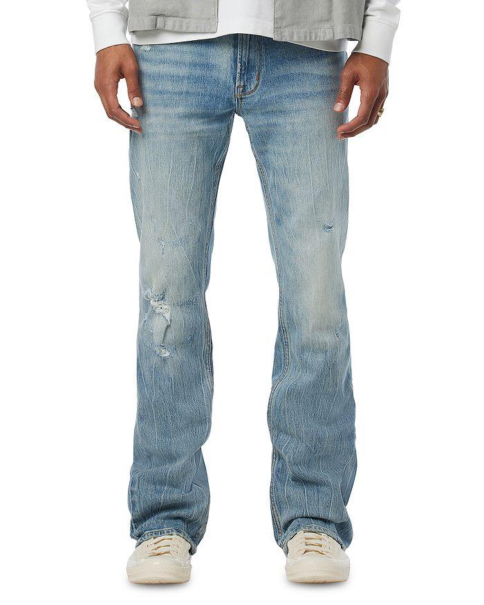 Hudson Walker Kick Flare Distressed Jeans in Resort Blue