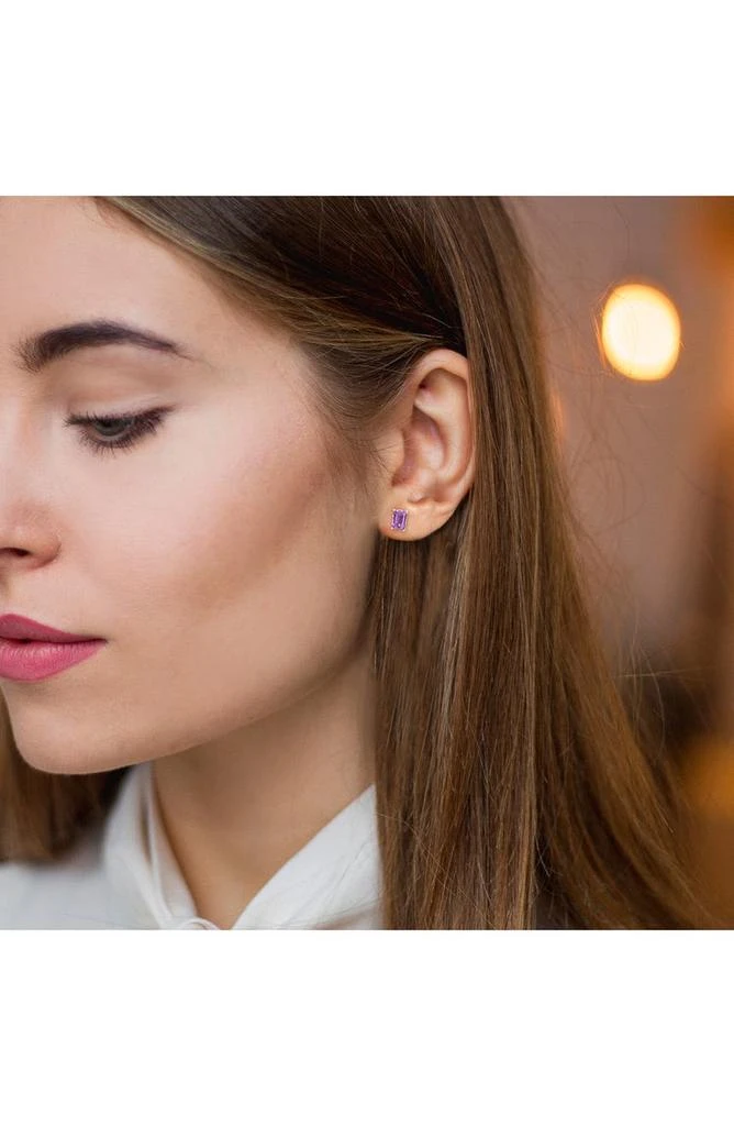 DELMAR Amethyst Octagon Stud Earrings 4