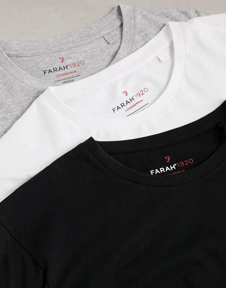 Farah Farah 3 pack t-shirts in black grey and white 3