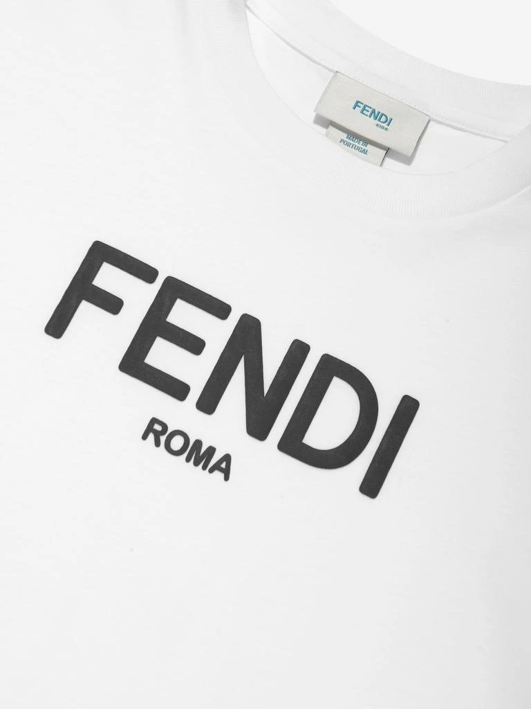 Fendi Kids Fendi Kids Logo T-Shirt in White 3