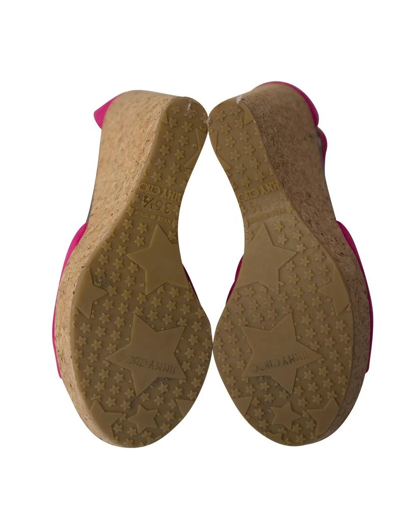 Jimmy Choo T-Bar Peep Toe Wedge in Pink Suede 5