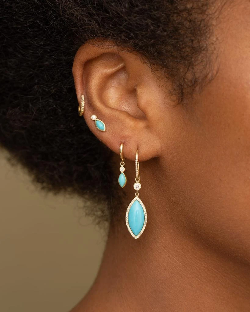 Jennifer Meyer 18k Gold Turquoise Diamond Drop Earrings 2