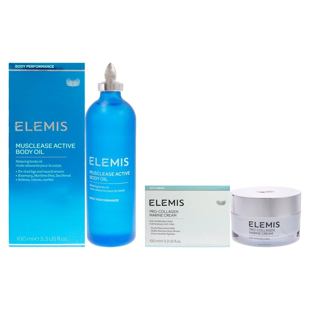 ELEMIS Musclease Active Body Oil and Pro-Collagen Marine Cream Kit by  for Unisex - 2 Pc Kit 3.4oz Body Oil, 3.3oz Anti-Age Cream 1