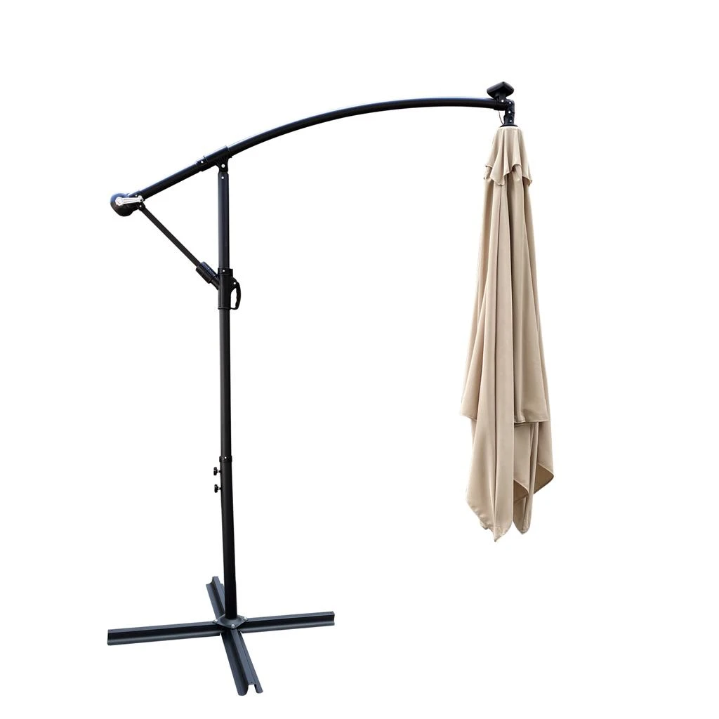 Streamdale Furniture Streamdale Solar Powered LED Patio Umbrella with Crank 
Base 6