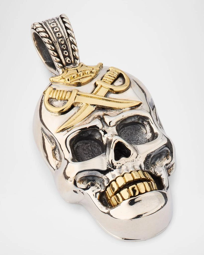 Konstantino Men
s Hydra Sterling Silver and 18K Gold Skull Pendant 3