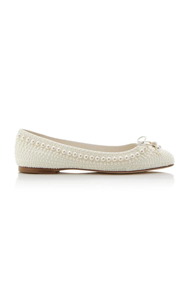 Jimmy Choo Jimmy Choo - Elme Embellished Satin Ballet Flats - White - IT 39.5 - Moda Operandi 1