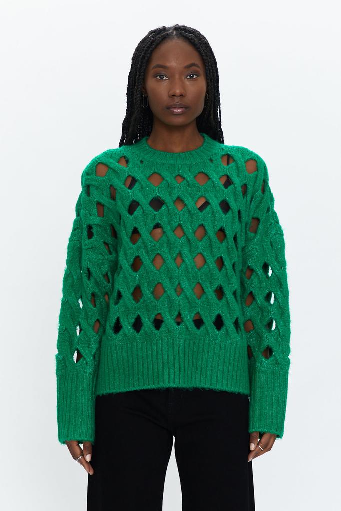 Pistola Denim Darya Open Knit Pullover Sweater - Evergreen