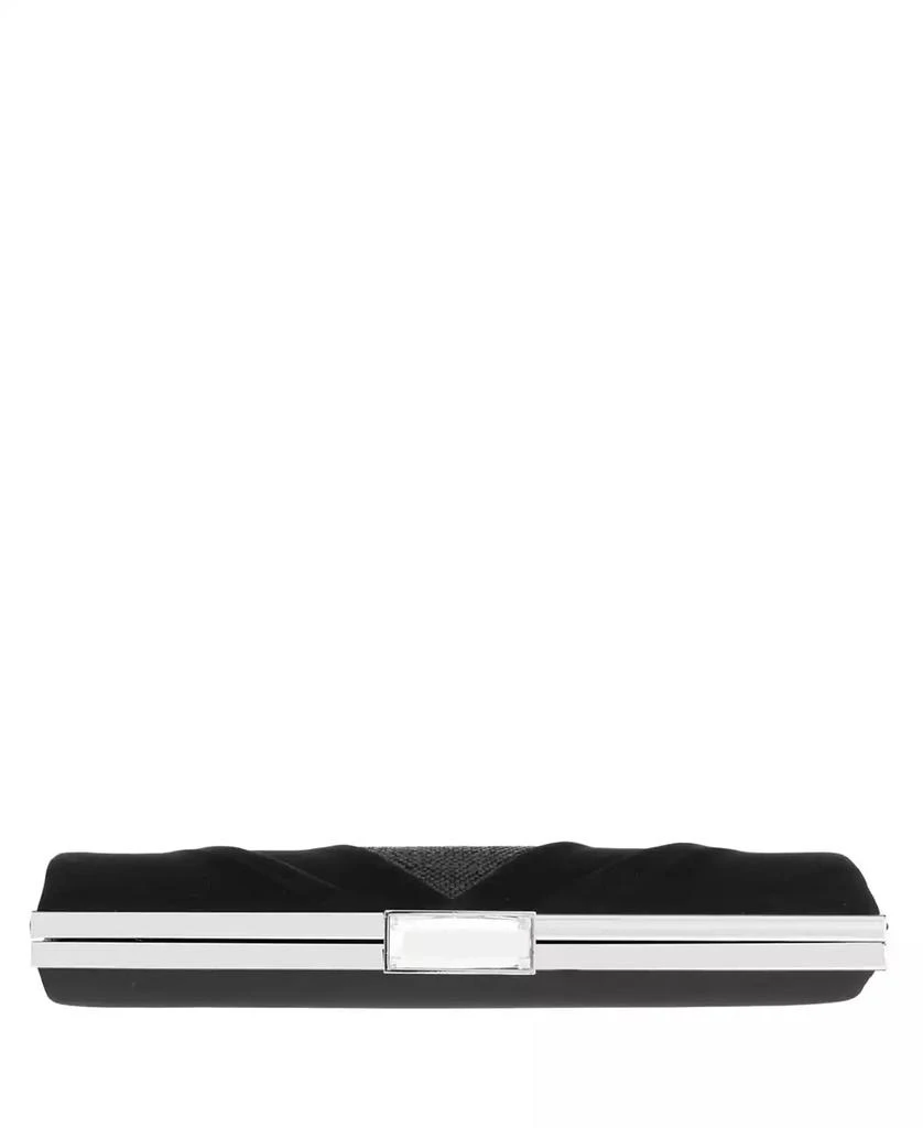 Nina Women's Pleated Stain Crystal Frame Clutch 5