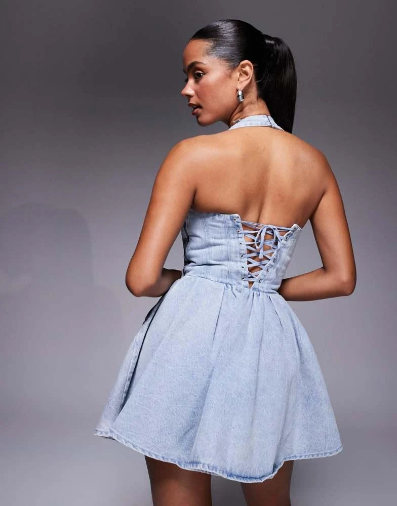 Shop Oh Polly Darcey halterneck corset micro mini dress in light blue stonewash on Sale at BeyondStyle Get 36% Off Oh Polly Darcey halterneck corset micro mini dress in light blue Shop Oh Polly Darcey halterneck corset micro mini dress in light blue stonewash on Sale at BeyondStyle Get 36% Off Oh Polly Darcey halterneck corset micro mini dress in light blue