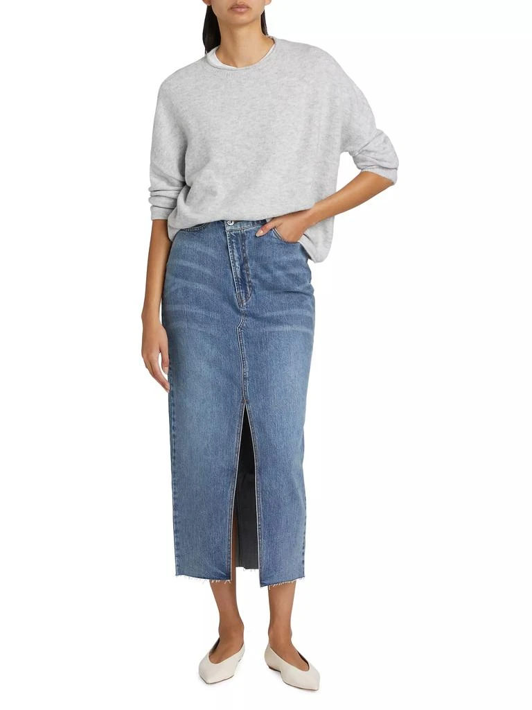 The Normal Brand Denim Raw-Cut Midi-Skirt 2
