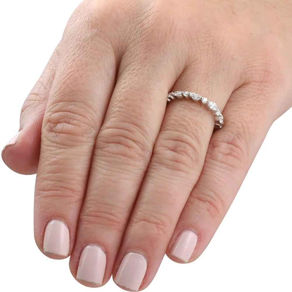 Pompeii3 1/2Ct Marquise Cut Wedding Ring Anniversary Band 14k Gold Lab Grown 4