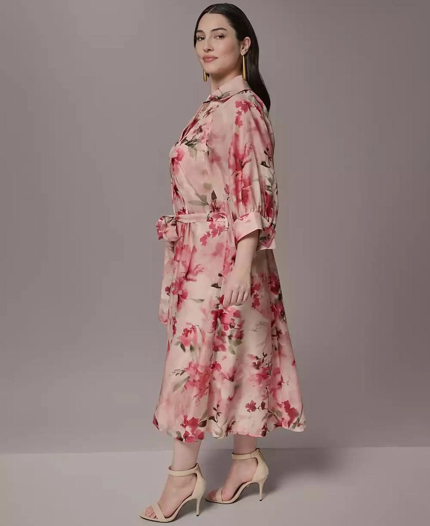 Donna Karan Plus Size Short-Sleeve Organza Shirt Dress 2