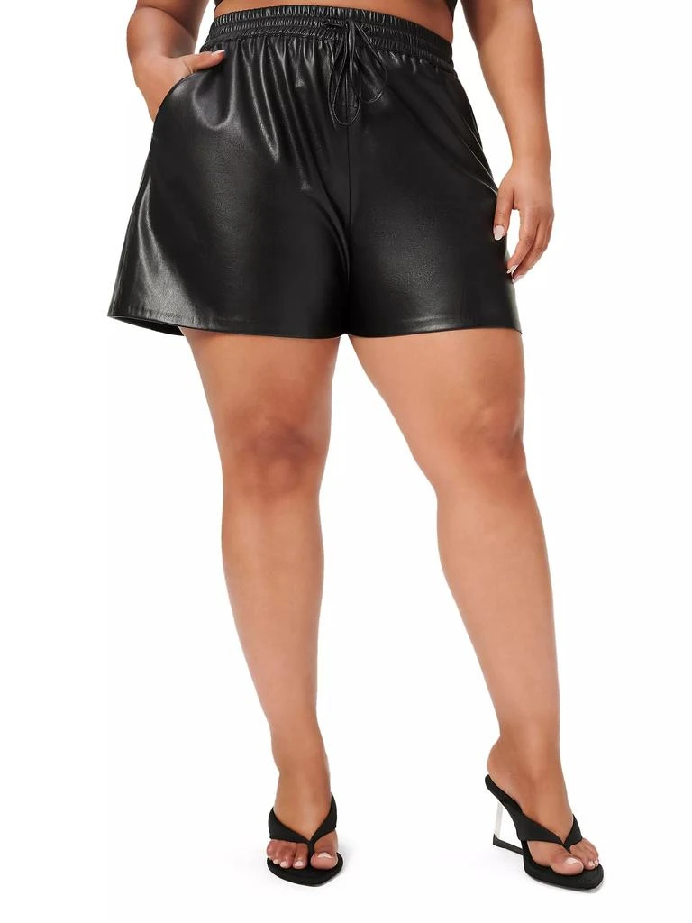 Good American Better Than Leather Drawstring Shorts 7