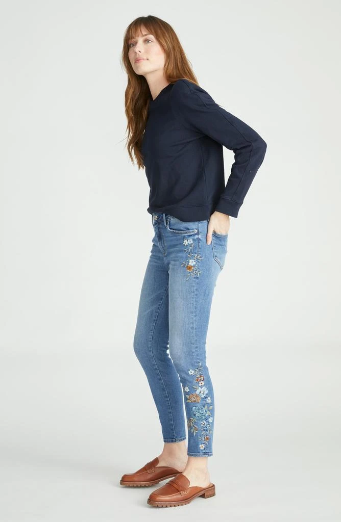 Driftwood Jackie High Waist Floral Embroidered Skinny Jeans 5