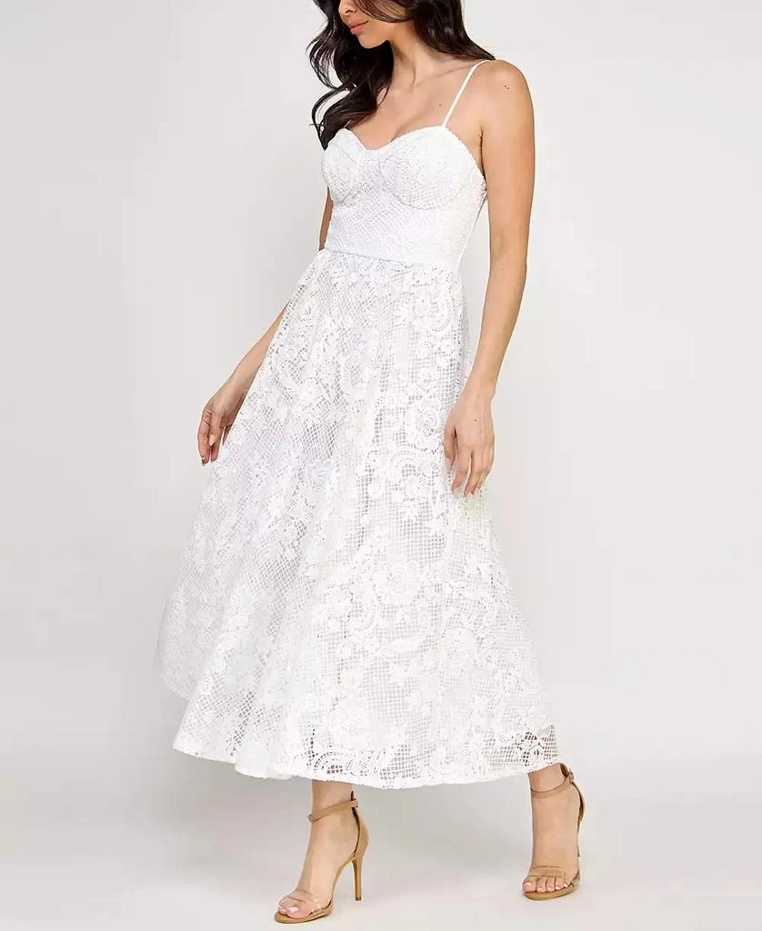 SENI & CADE Juniors' Sleeveless Lace Fit & Flare Midi Dress 3