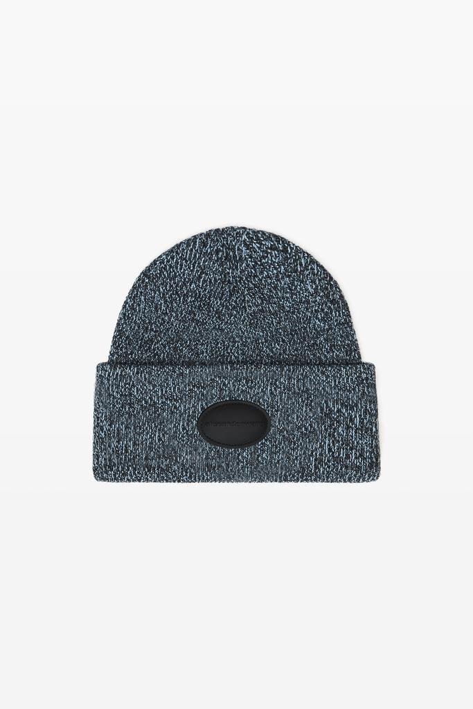 Alexander Wang dome logo beanie in ribbed wool stretch