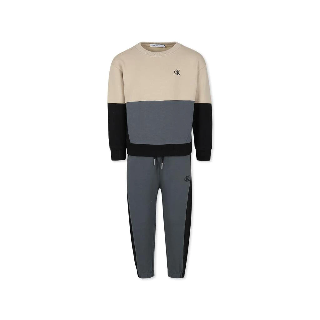 Calvin Klein Green Suit For Boy With Logo 1