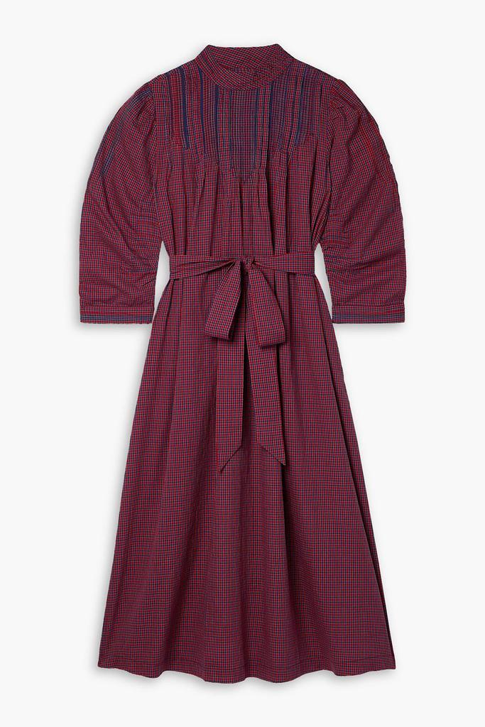 DÔEN Ranger belted checked cotton-voile midi dress