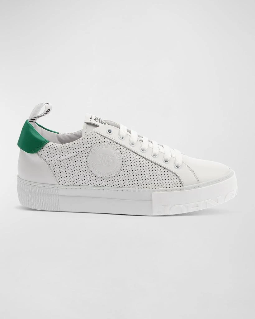 John Galliano Paris Men's Mesh Leather Logo Flatform Sneakers 1
