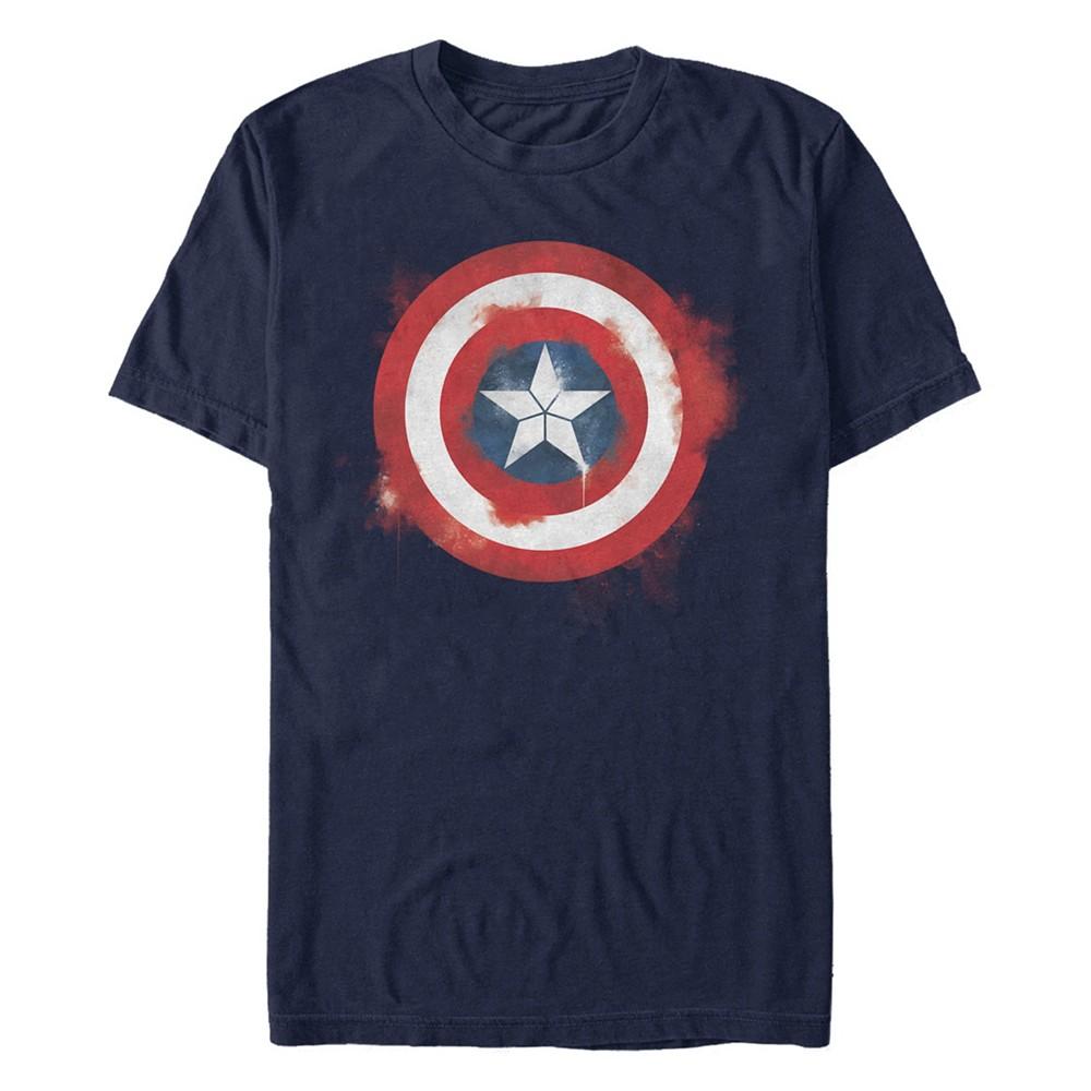Fifth Sun Marvel Men's Avengers Endgame Captain America Spray Paint Logo, Short Sleeve T-shirt