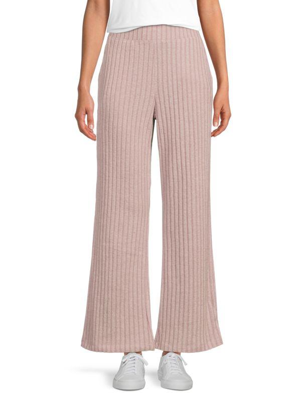 Andrew Marc Ribbed Wide-Leg Pants
