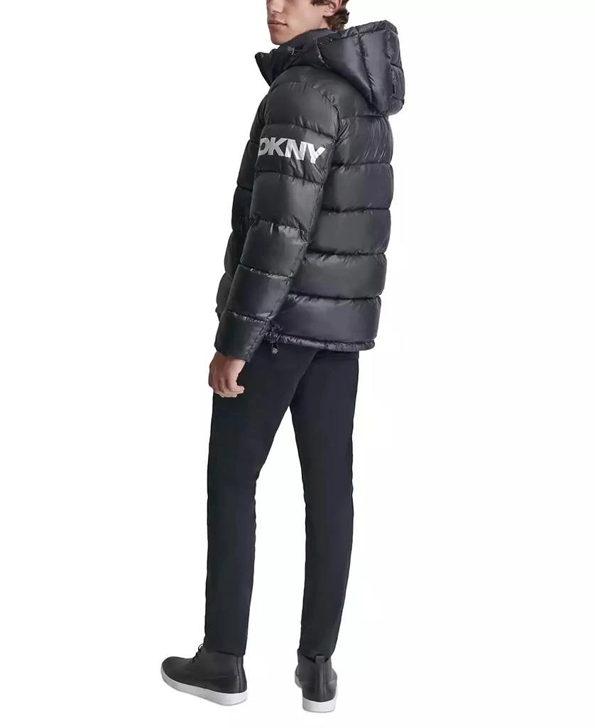 DKNY Men's Shiny Nylon Hooded Puffer Jacket 5