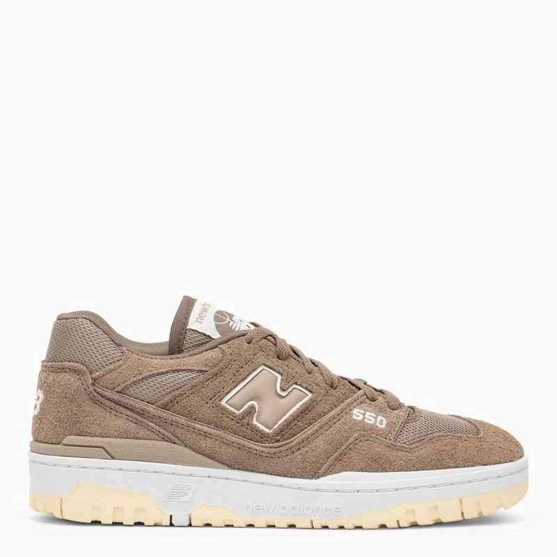 New Balance Low 550 beige suede trainer 1