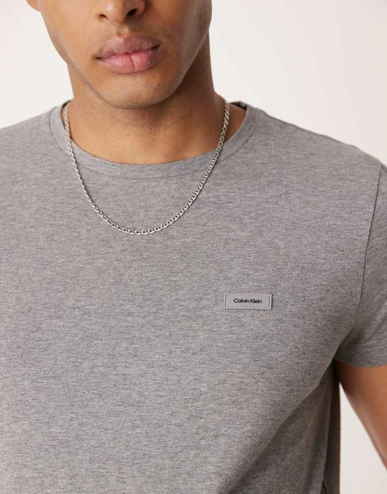 Calvin Klein Calvin Klein Slim stretch t-shirt in mid grey heather 4