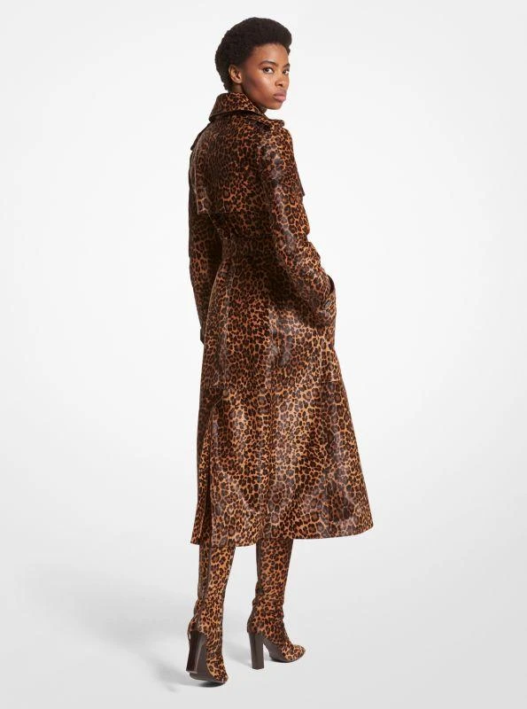 Michael Kors Leopard Print Calf Hair Trench Coat 2
