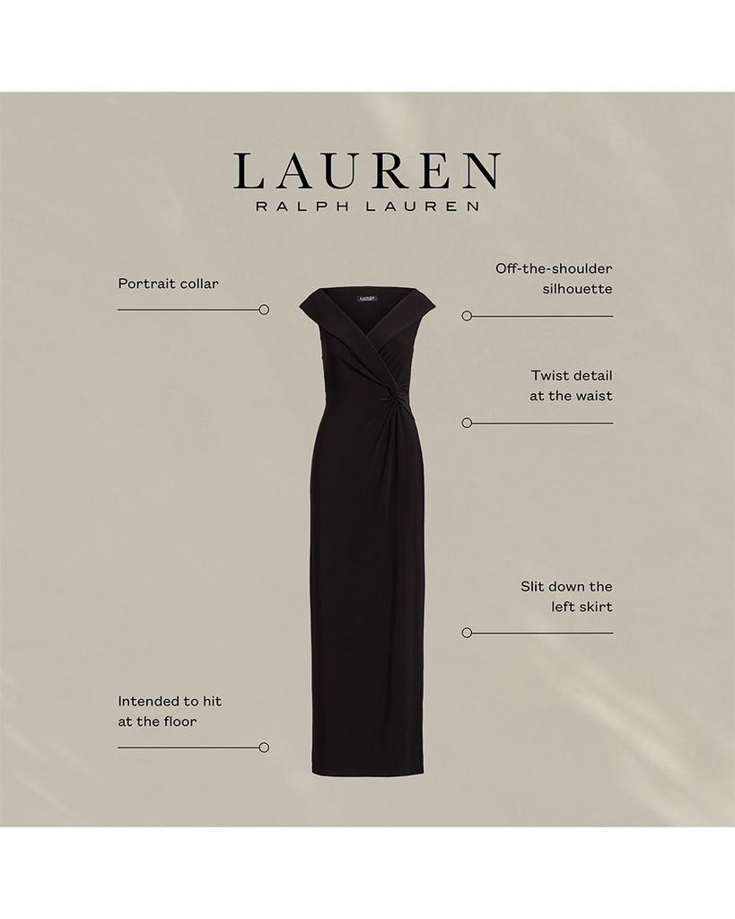 Ralph Lauren V Neck Column Gown Dresses Skirts Free Shipping BeyondStyle