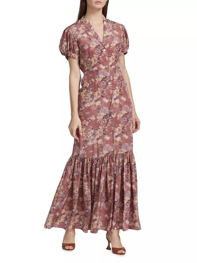 CAROLINE CONSTAS Nancy Floral Puff-Sleeve Maxi Dress 3