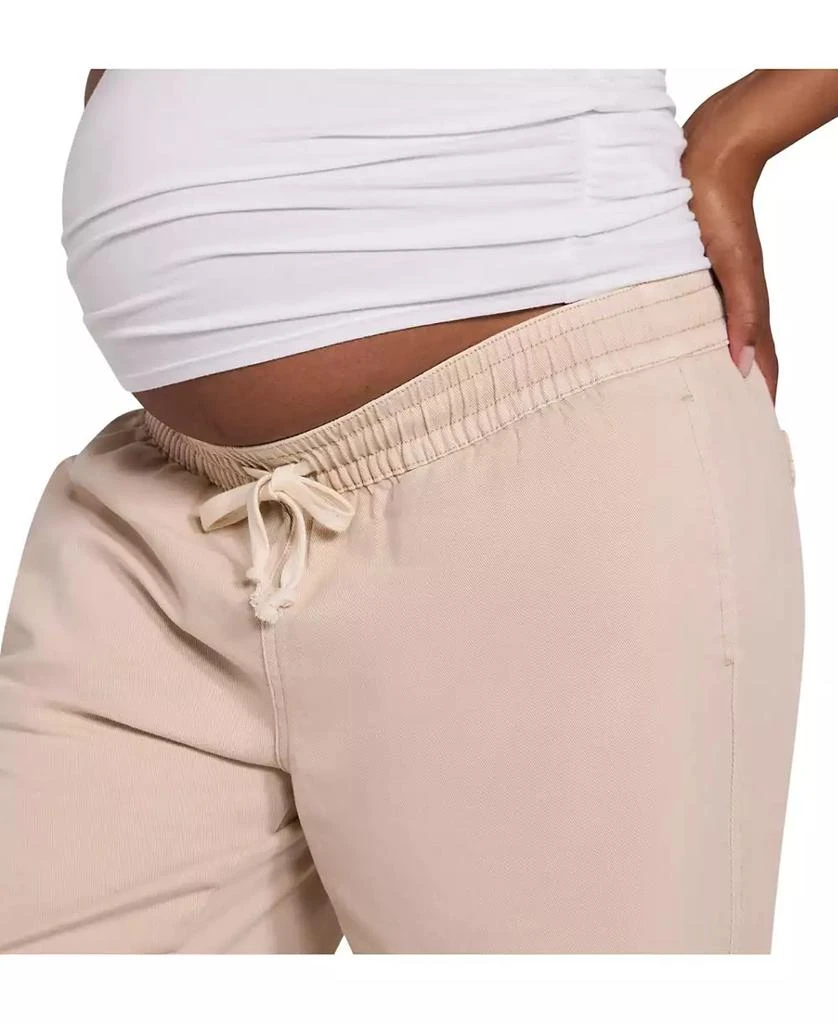 Motherhood Maternity Women
s Under the Belly Tie Waist Denim Wide Leg Pant 4