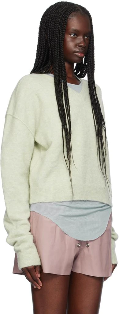 Rick Owens Green Porterville Tommy V-Neck Sweater 2