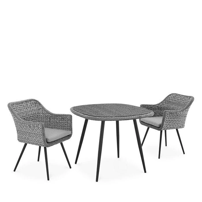 Modway Endeavor 3 Piece Outdoor Patio Rattan Dining Set 1