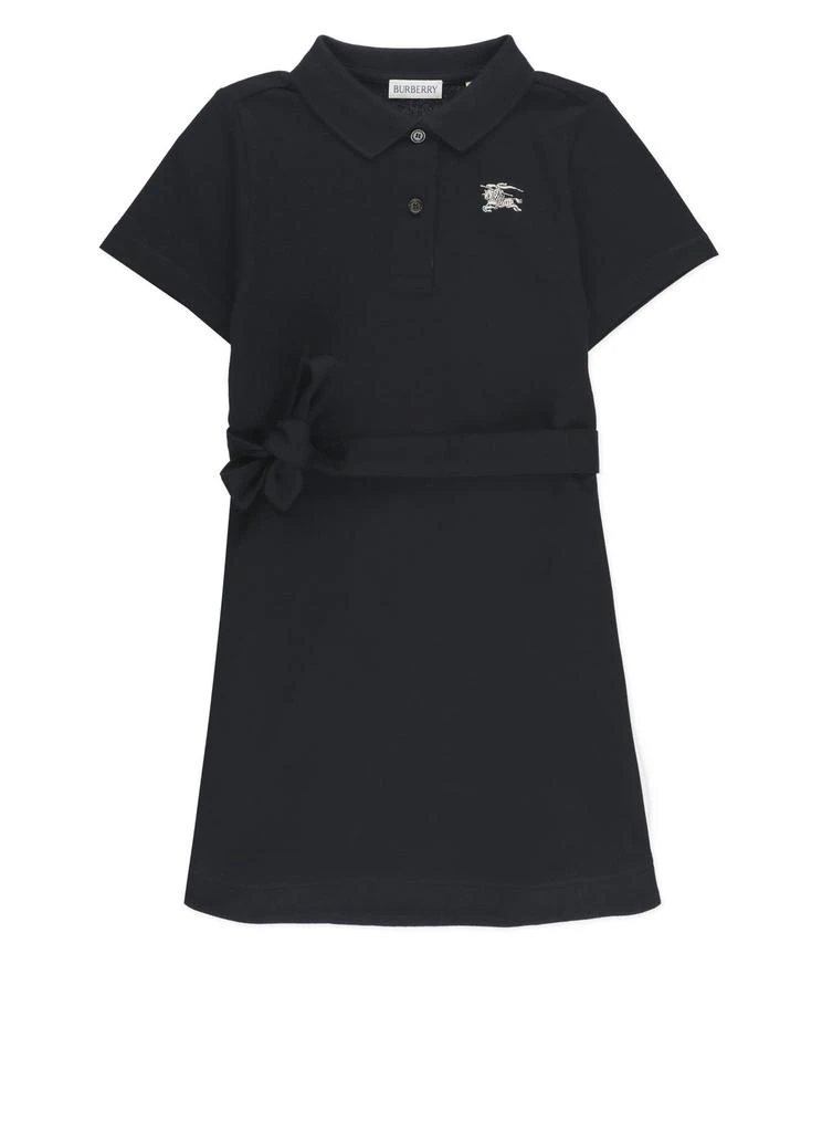 Burberry Burberry Kids Logo Embroidered Belted Waist Polo Dress from Cettire