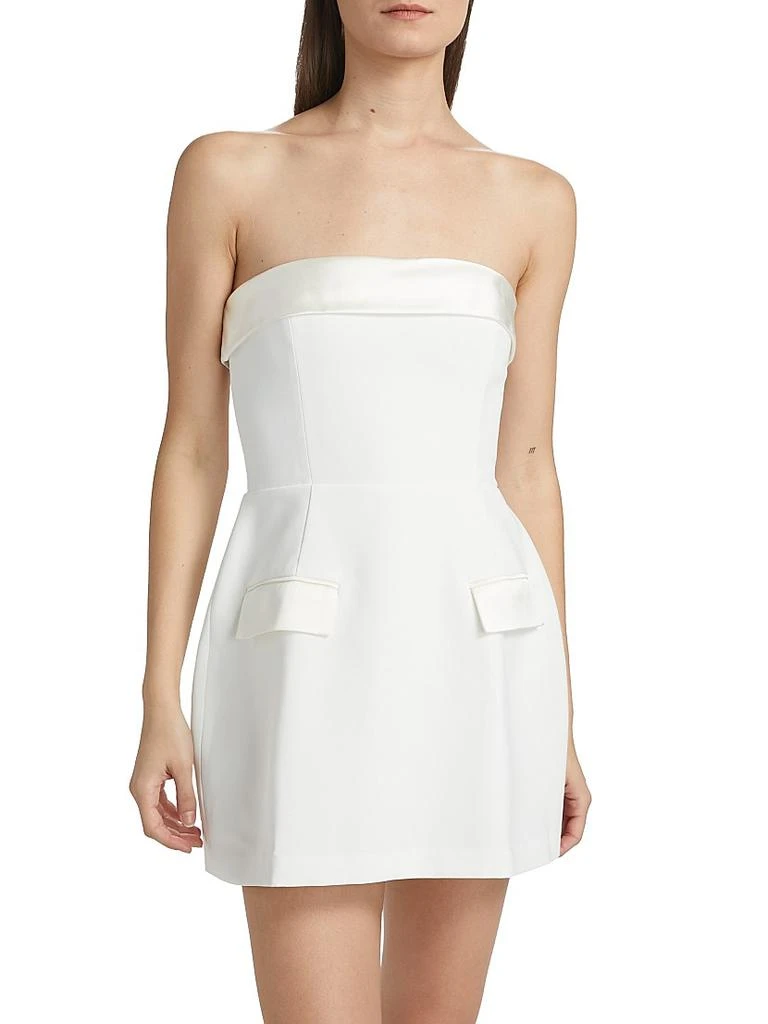 Amanda Uprichard Lucienne Satin Fit & Flare Romper 3