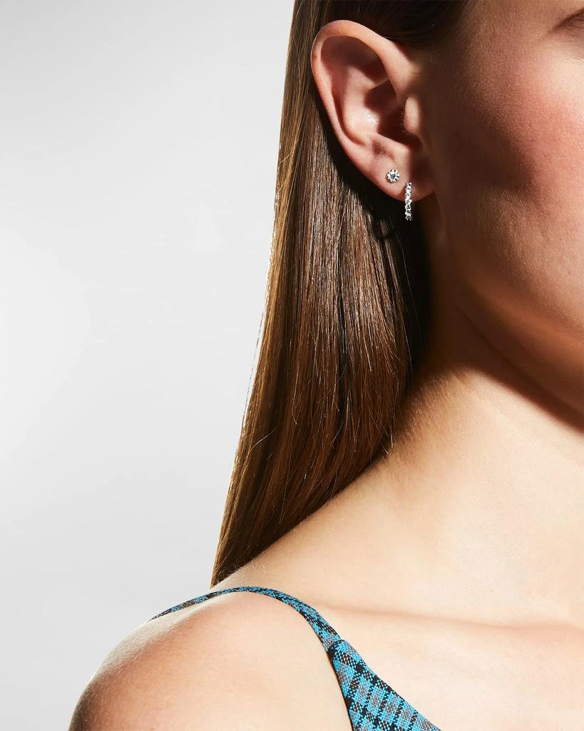 Memoire 18k White Gold Tiny Diamond Huggie Hoop Earrings, 0.51tcw 6