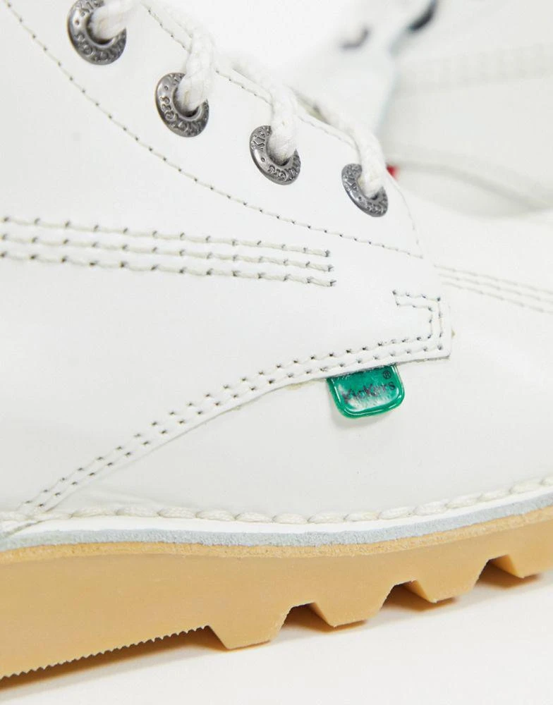 KICKERS Kickers kick hi boots in white leather 3